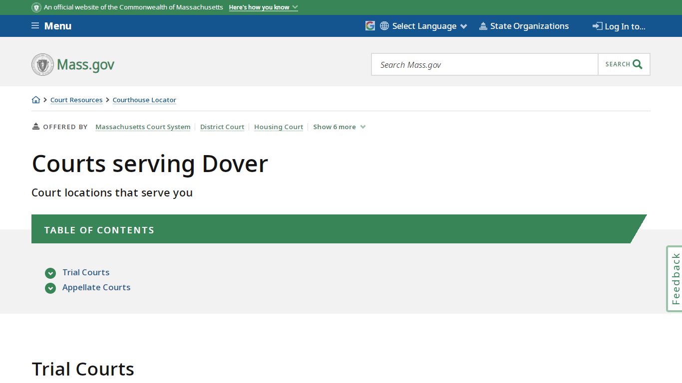 Courts serving Dover | Mass.gov